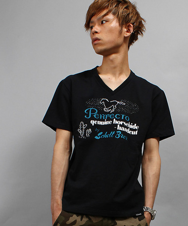MEN'S BIGI 　Schott(ショット)別注Tee/Horse Motif プリントT